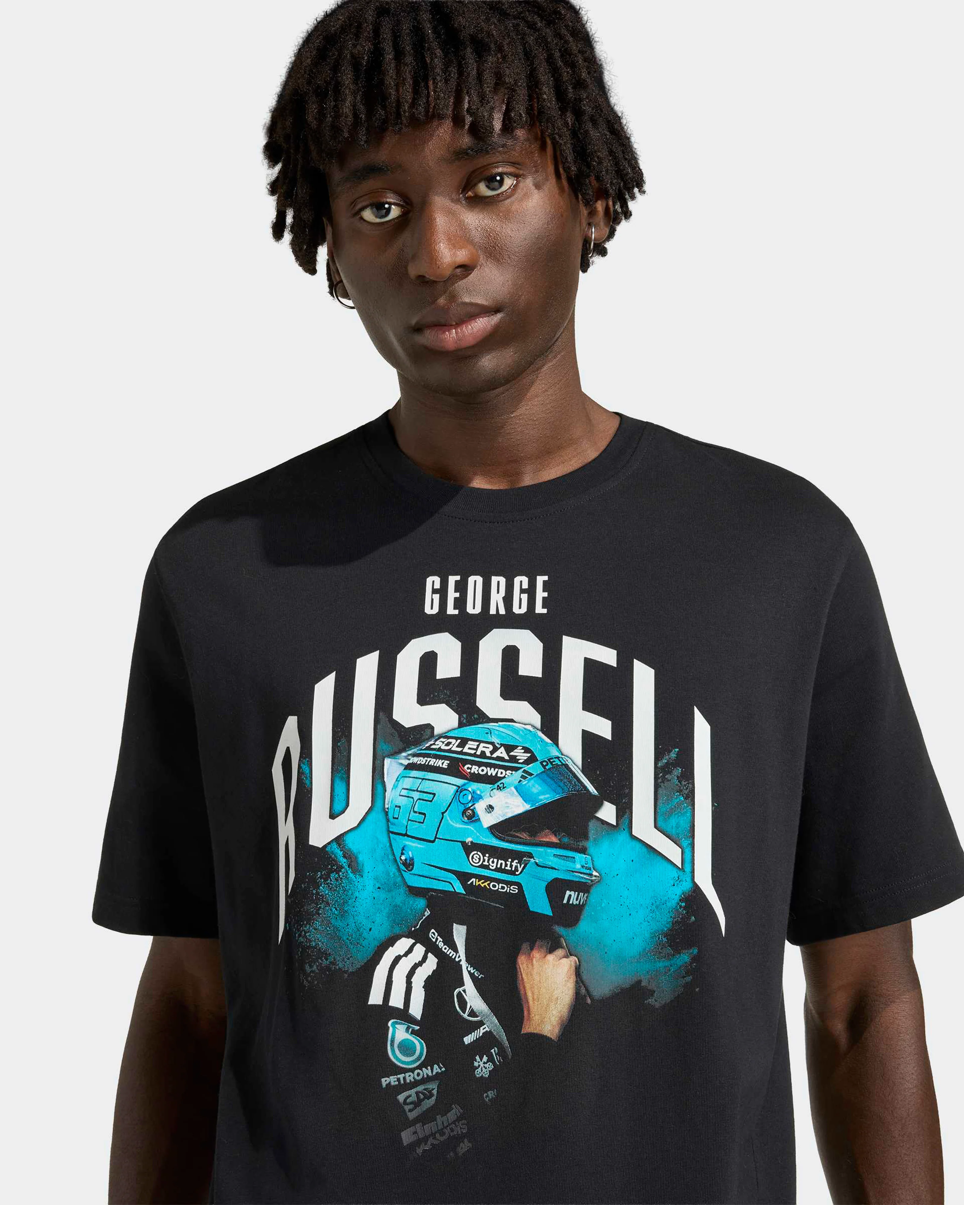 Mens George Russell Graphic T-shirt Black - Image 4