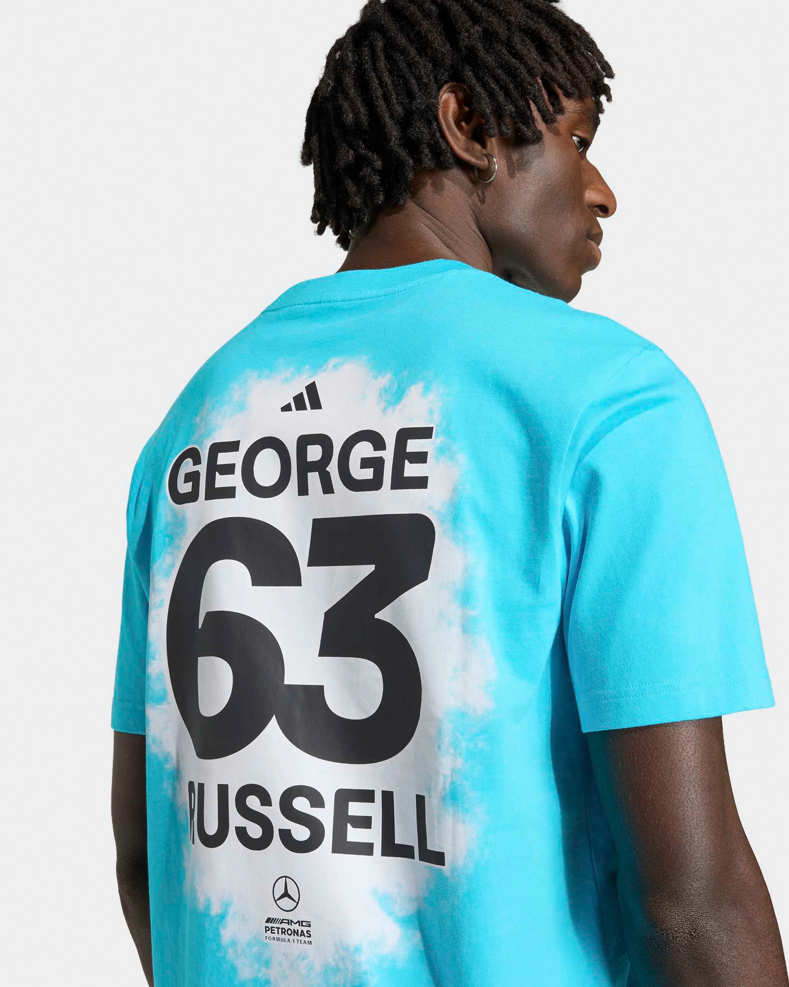 Mens George Russell T-shirt Blue - Image 5