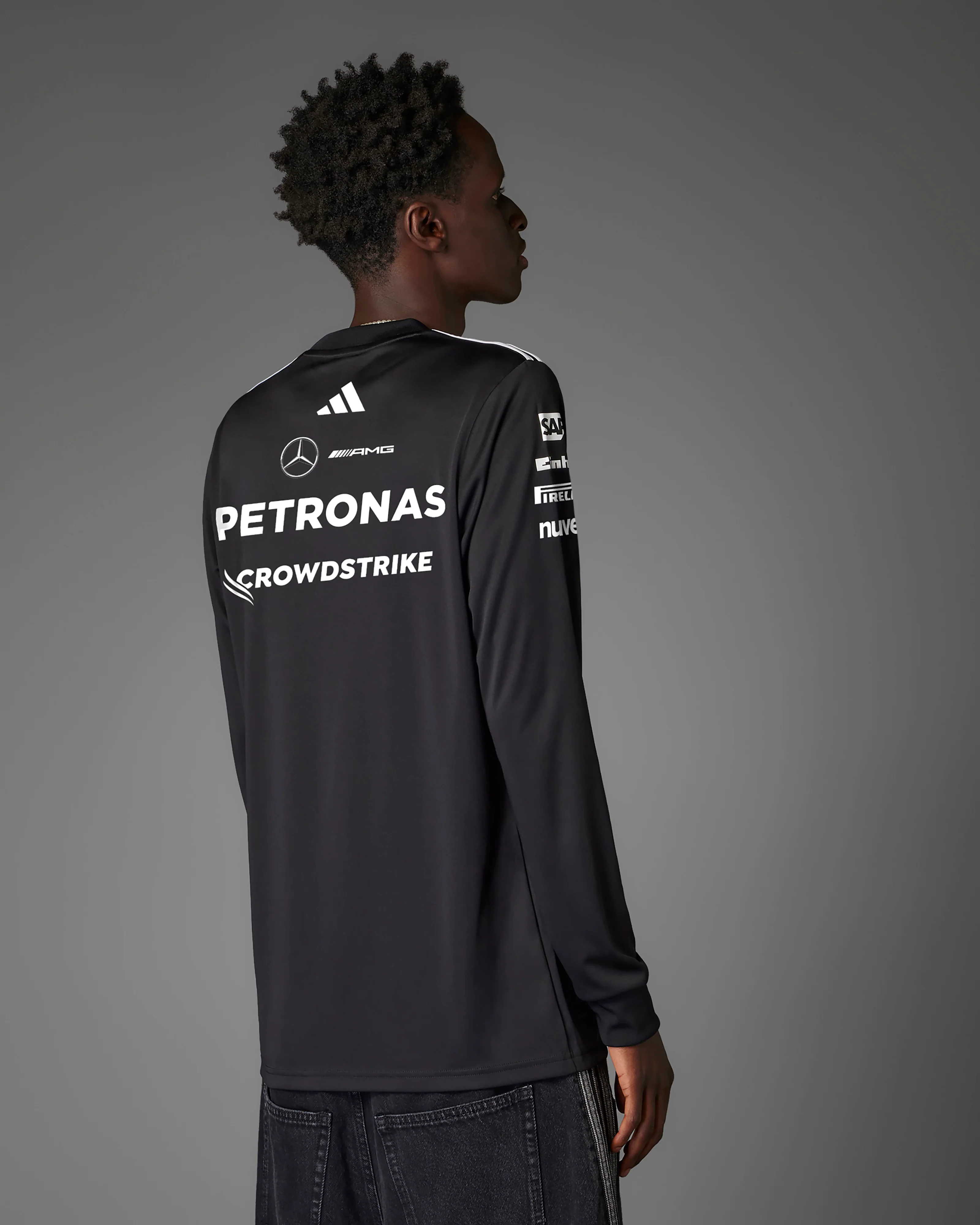 Mens 2025 Team Long Sleeve Driver Tee Black - Image 3