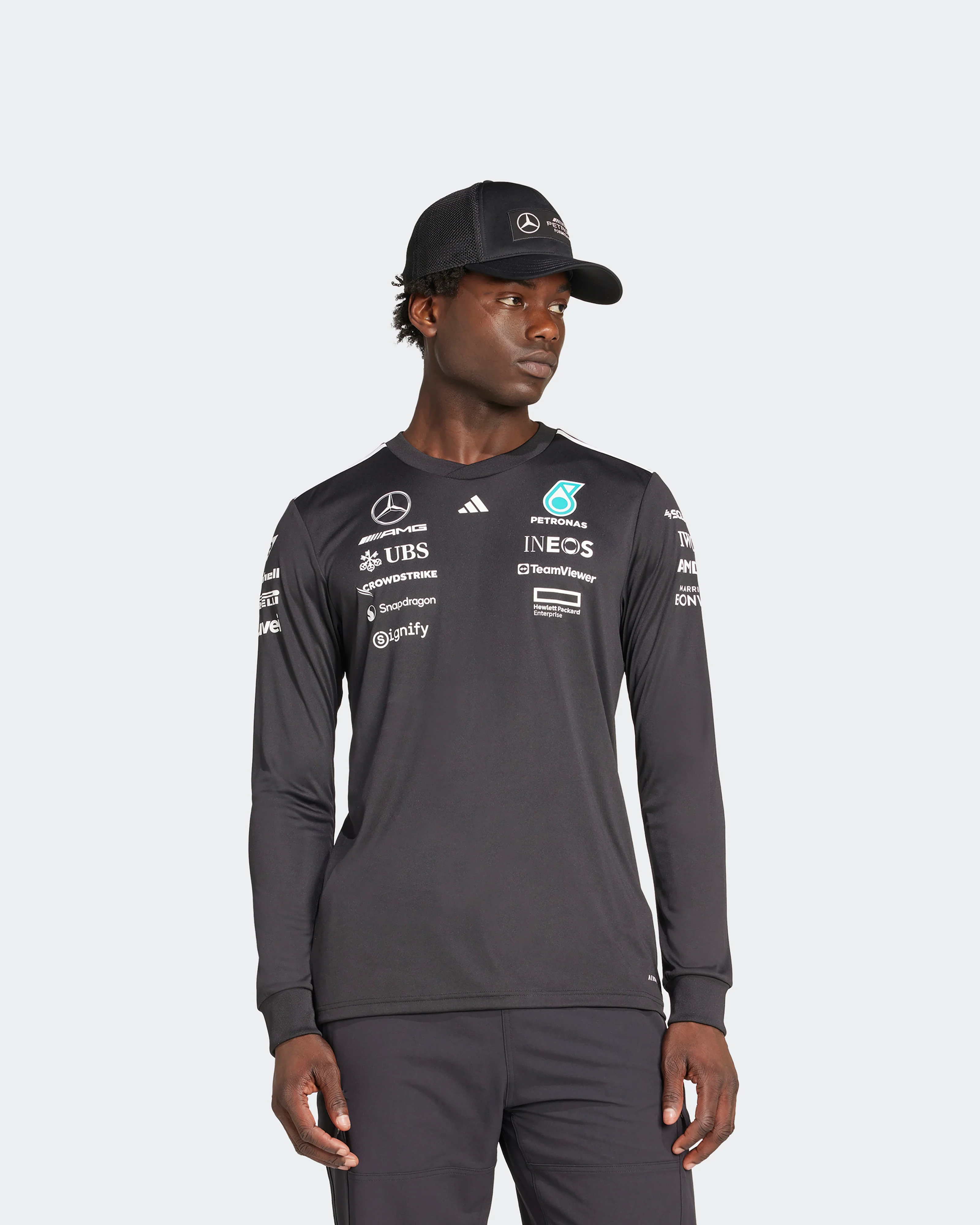 Mens 2025 Team Long Sleeve Driver Tee Black - Image 4