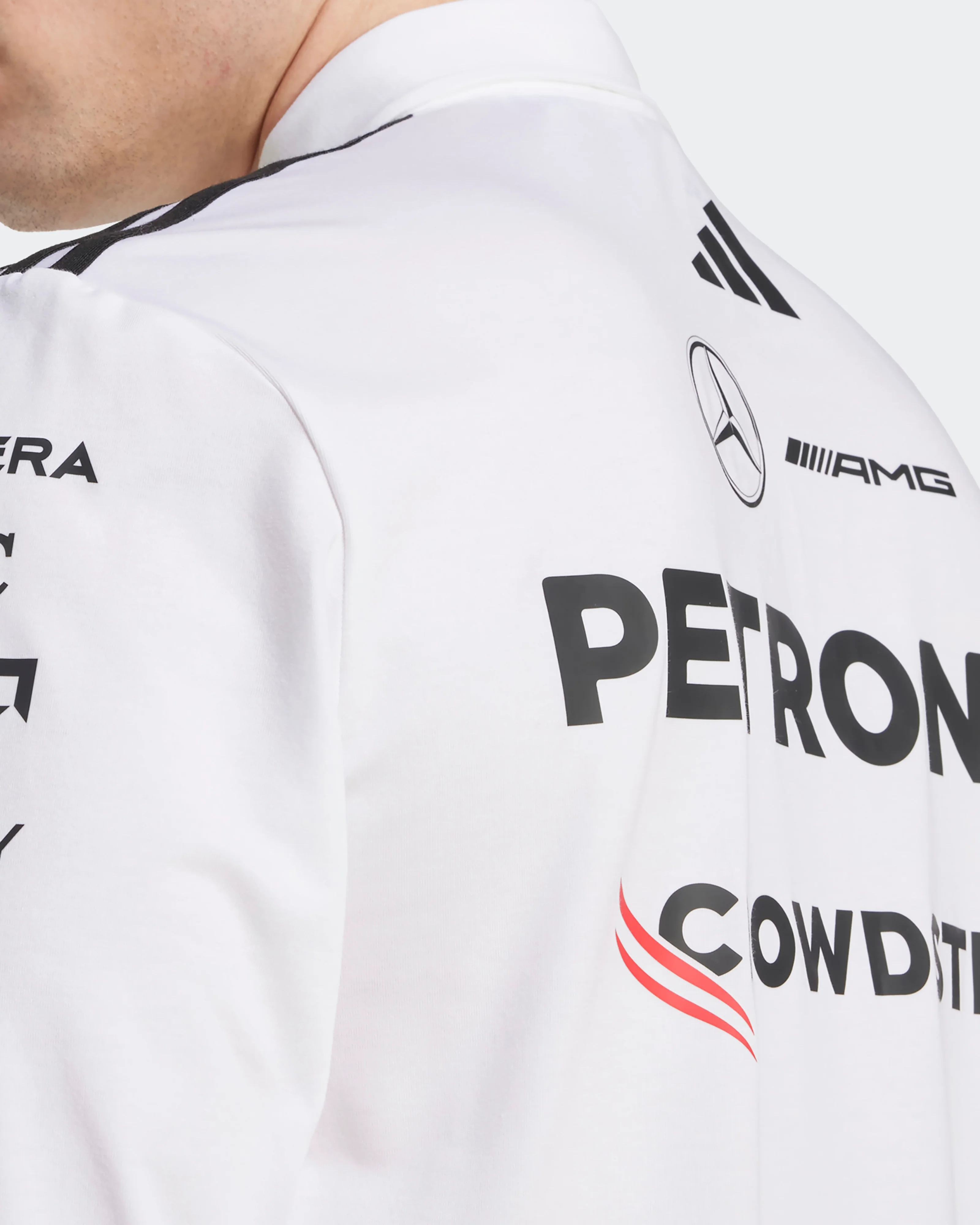 Mens 2025 Team Long Sleeve Polo White - Image 4