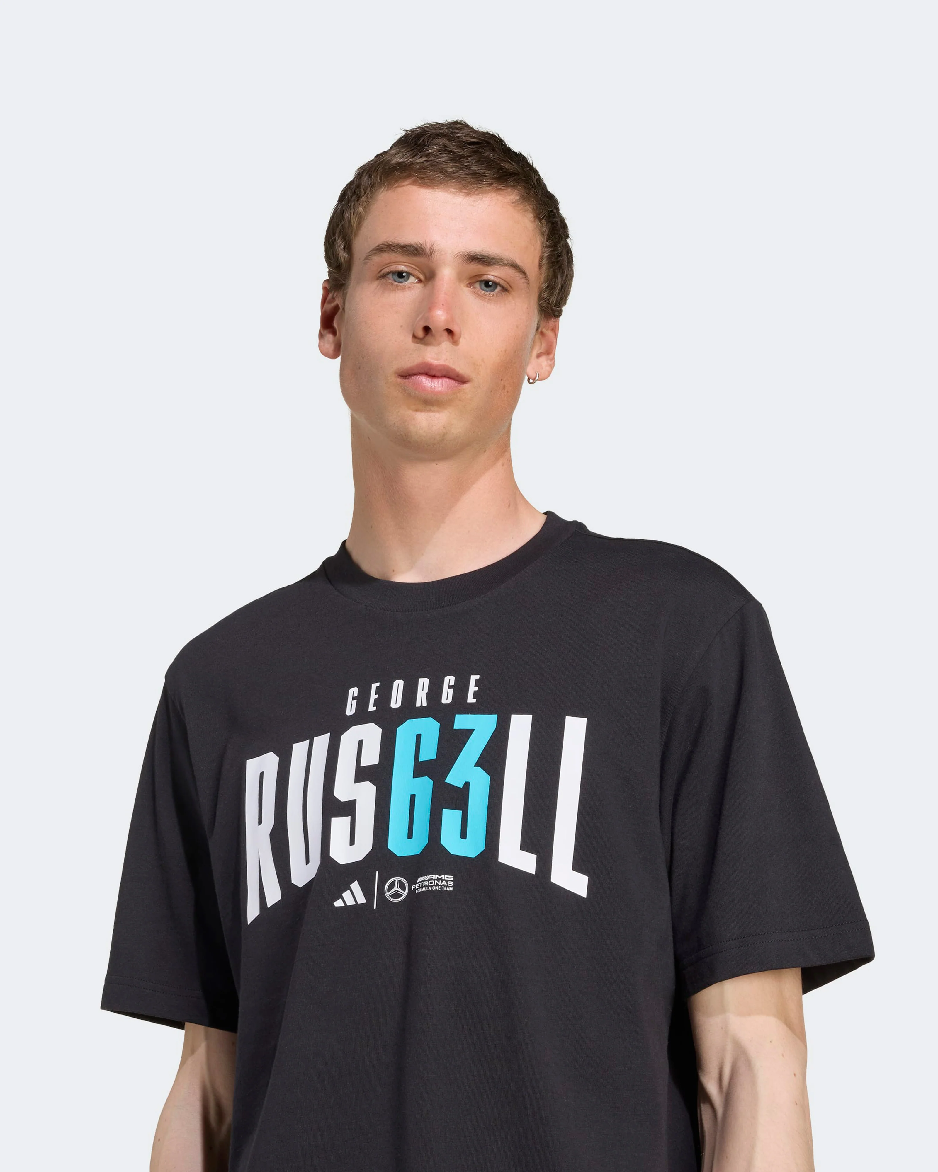 Mens George Russell T-shirt Black - Image 4