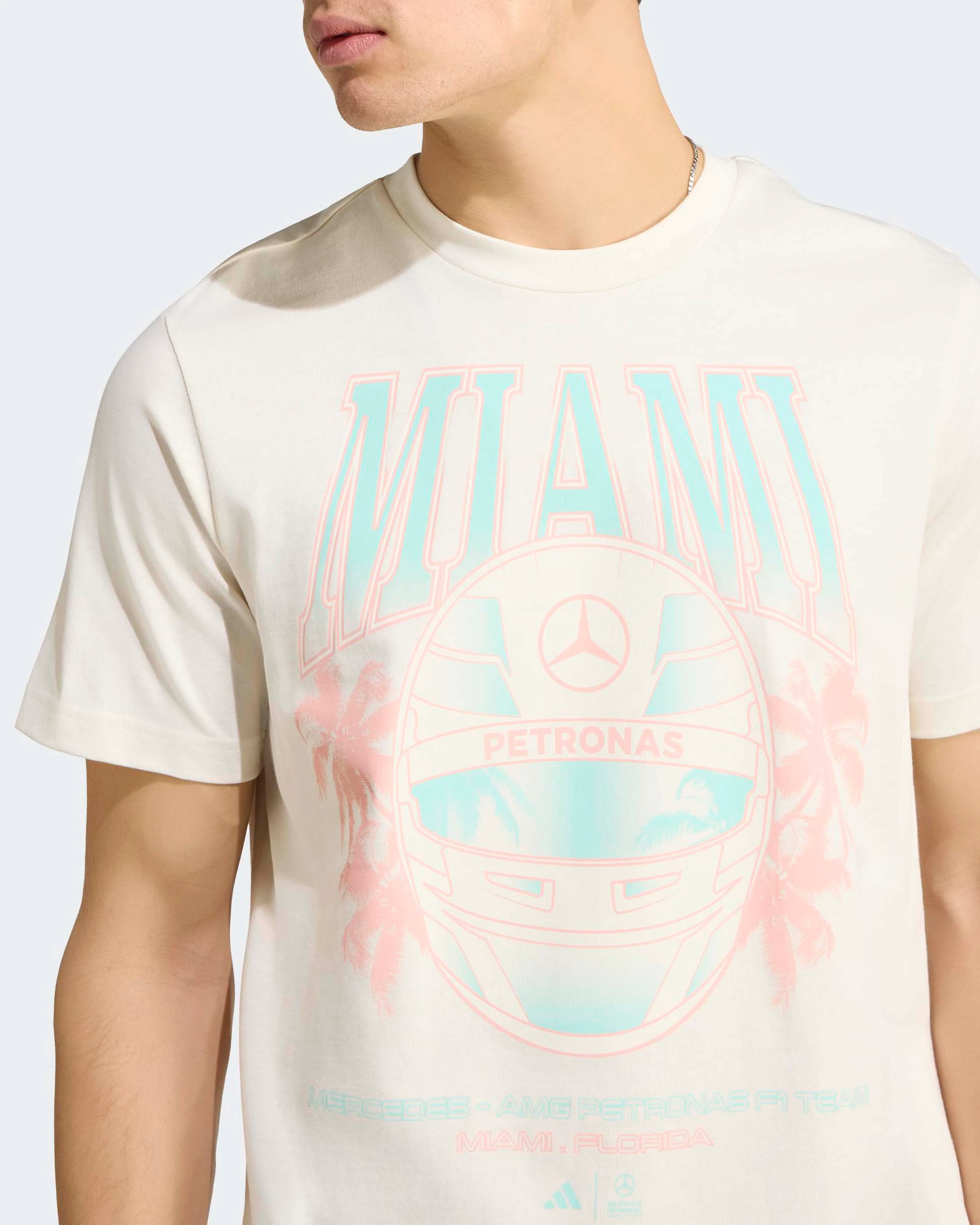 Mens Miami Graphic T-shirt Off White - Image 4