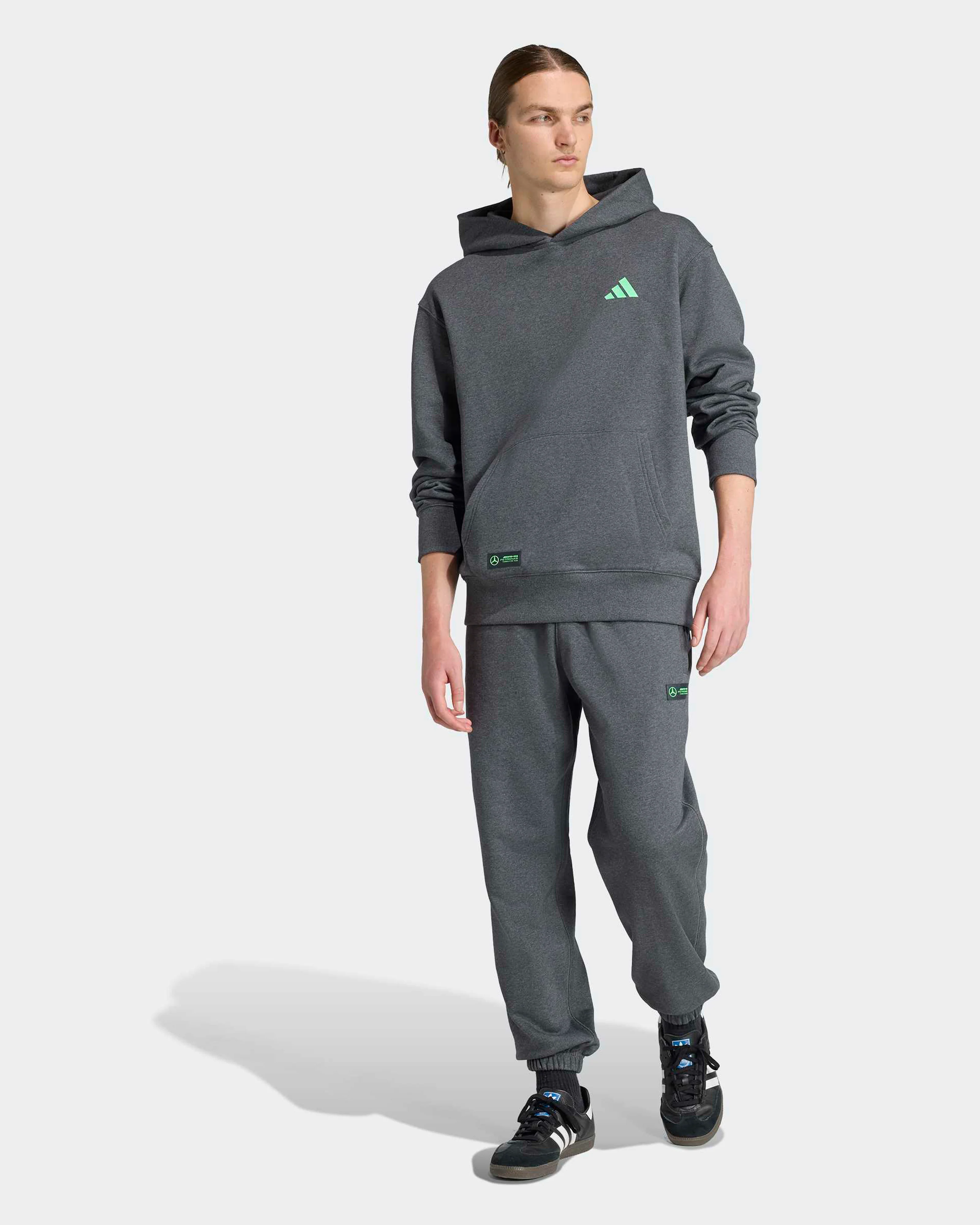 Mens Premium Sweat Hoody Grey - Image 3