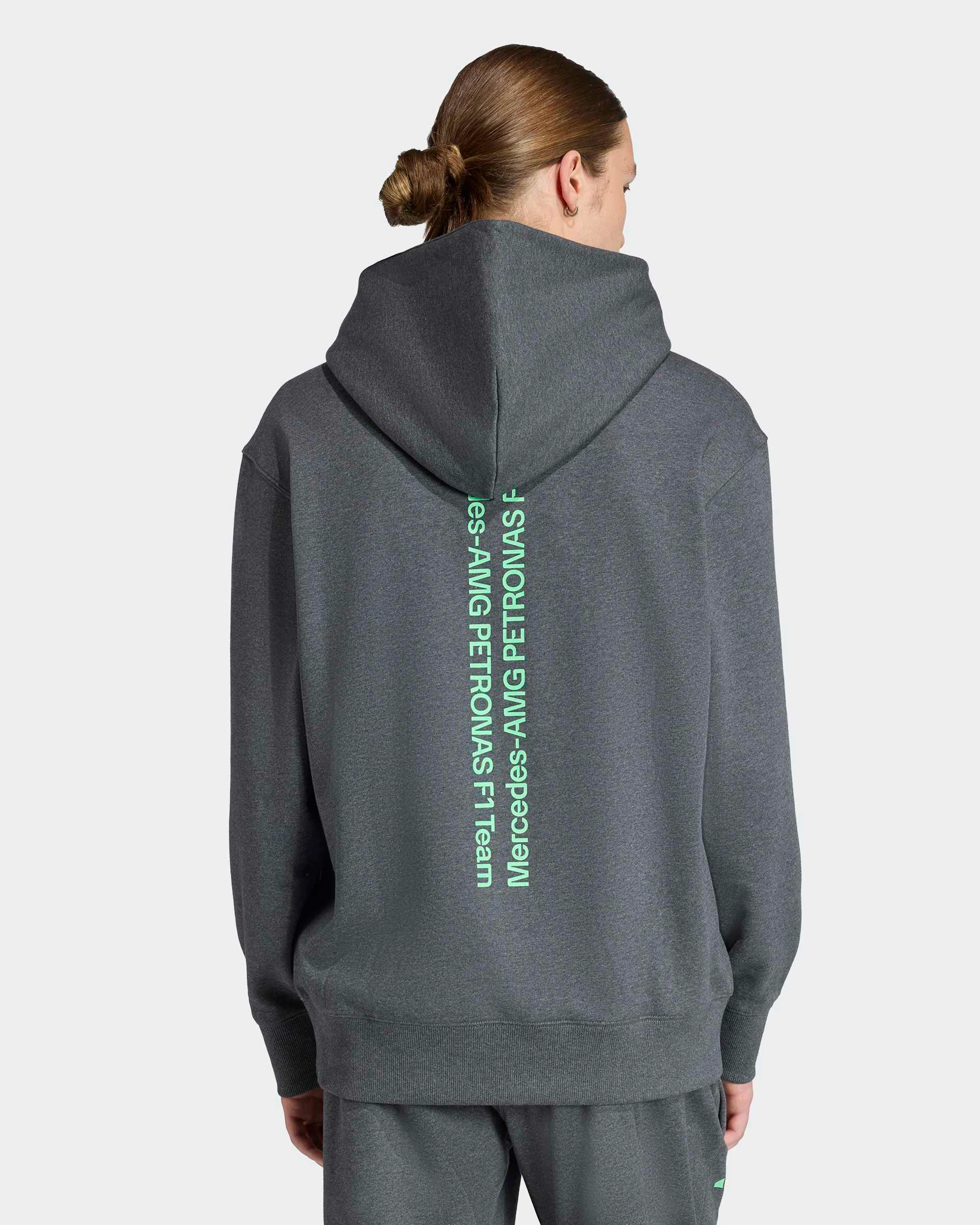 Mens Premium Sweat Hoody Grey - Image 4