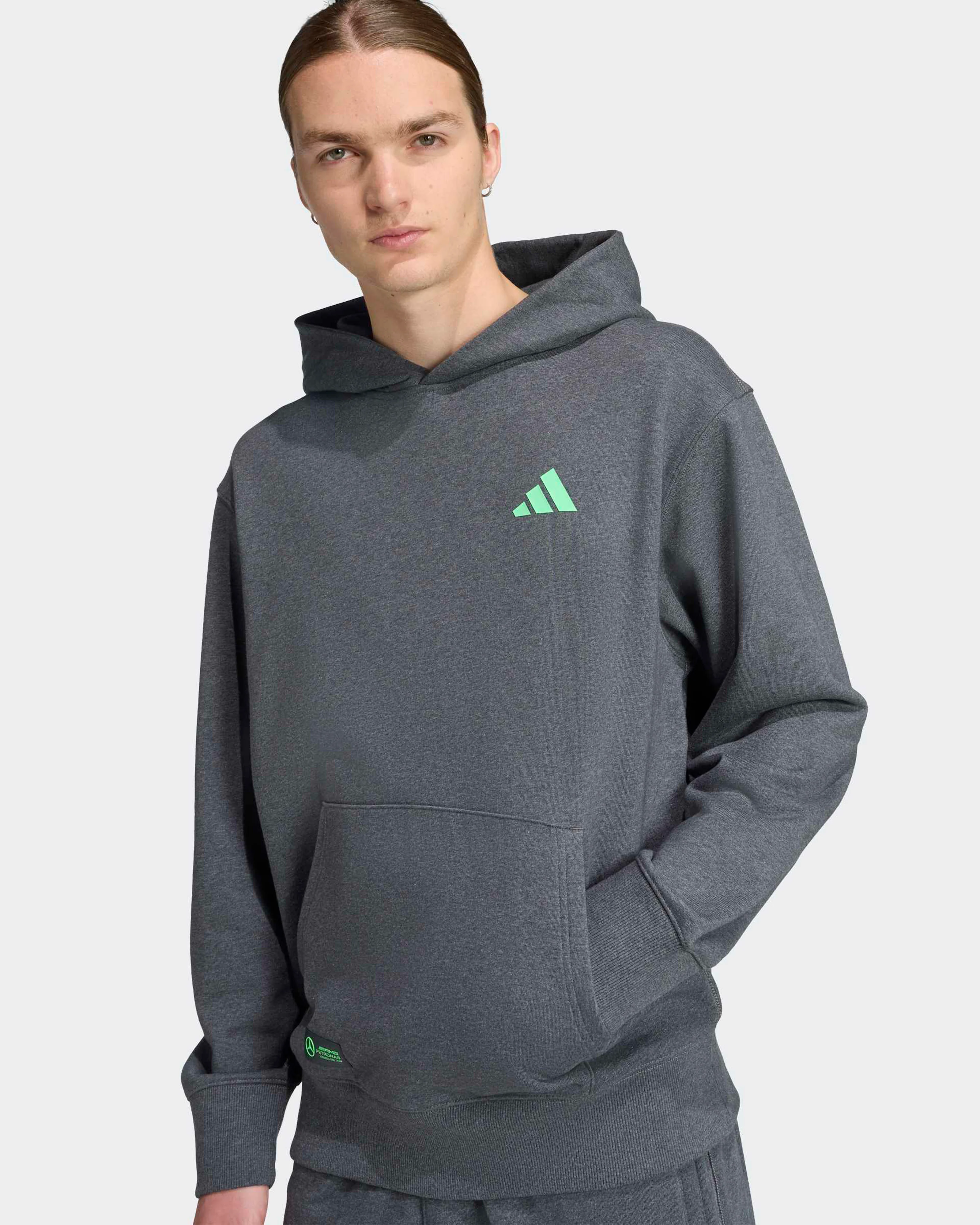 Mens Premium Sweat Hoody Grey - Image 5
