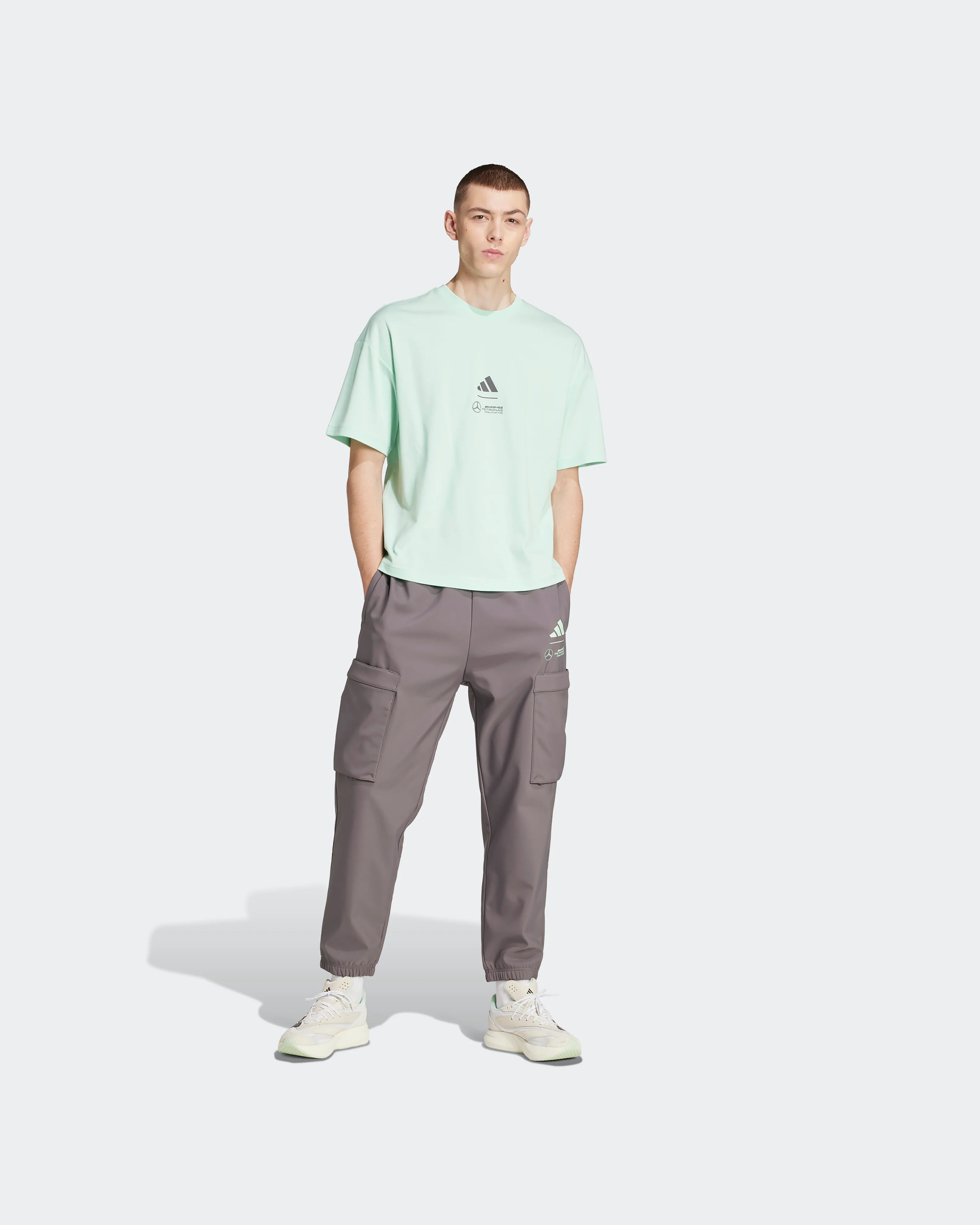 Mens Premium Woven Joggers Grey - Image 3