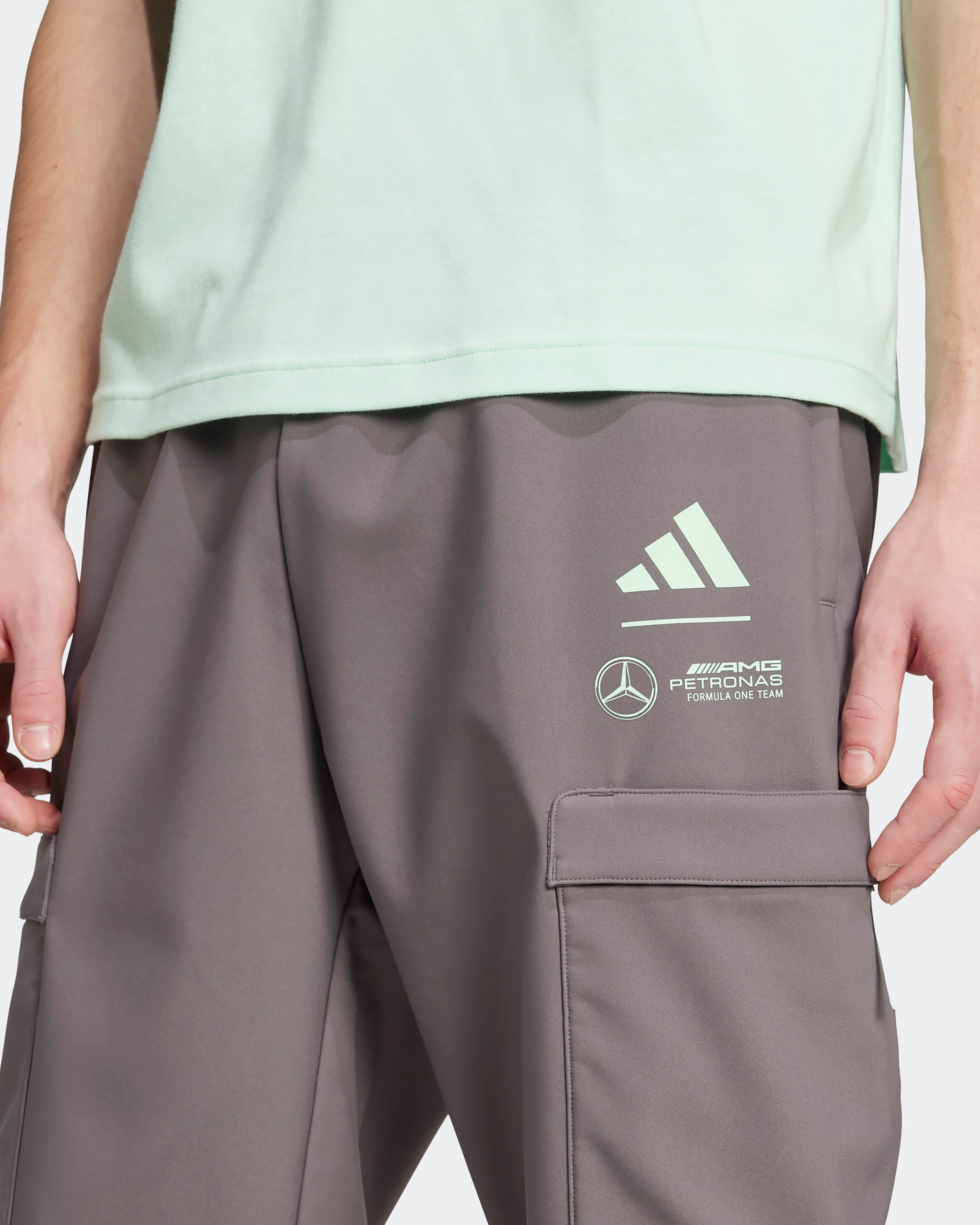 Mens Premium Woven Joggers Grey - Image 4