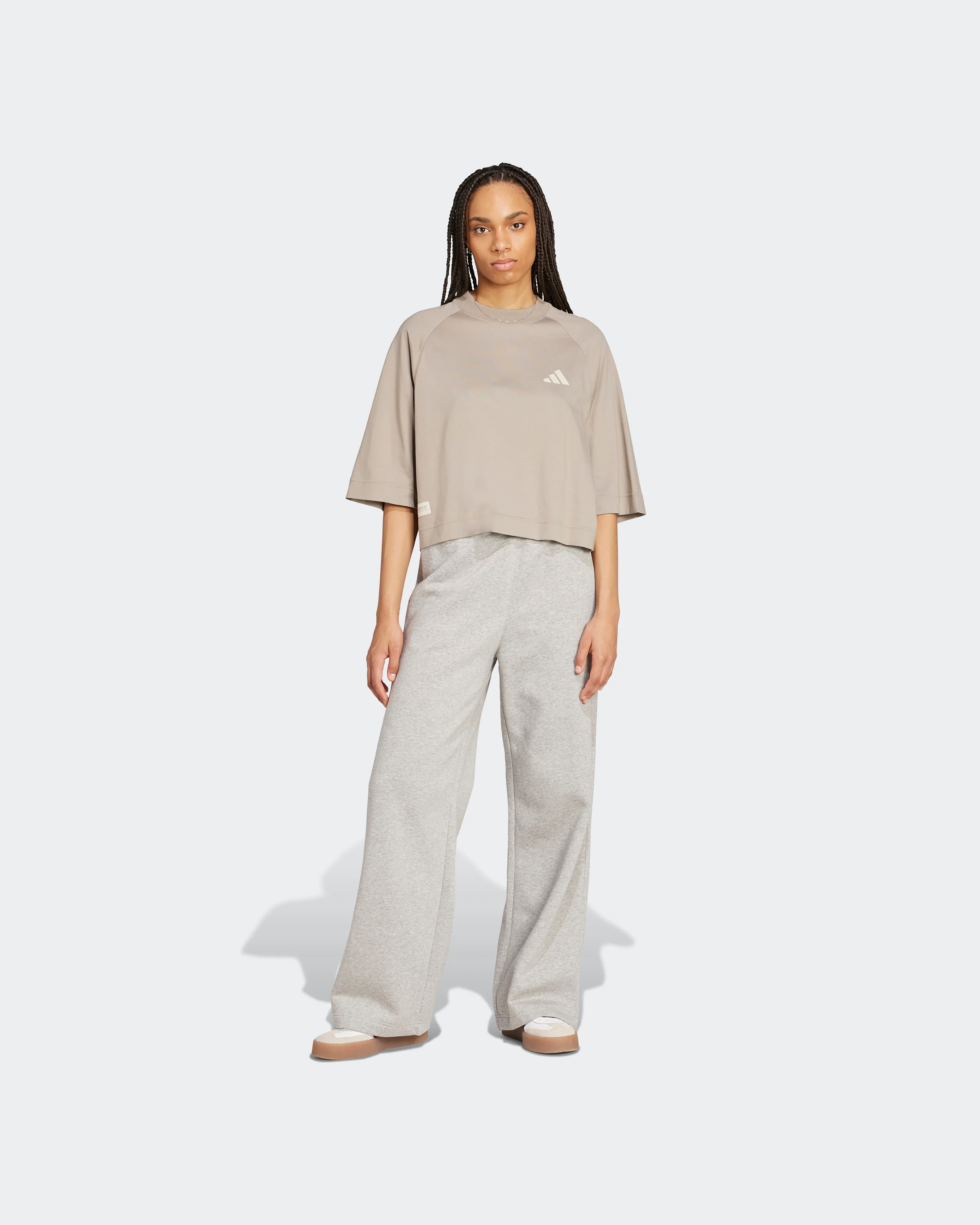 Womens Premium Sweat T-Shirt Beige - Image 3