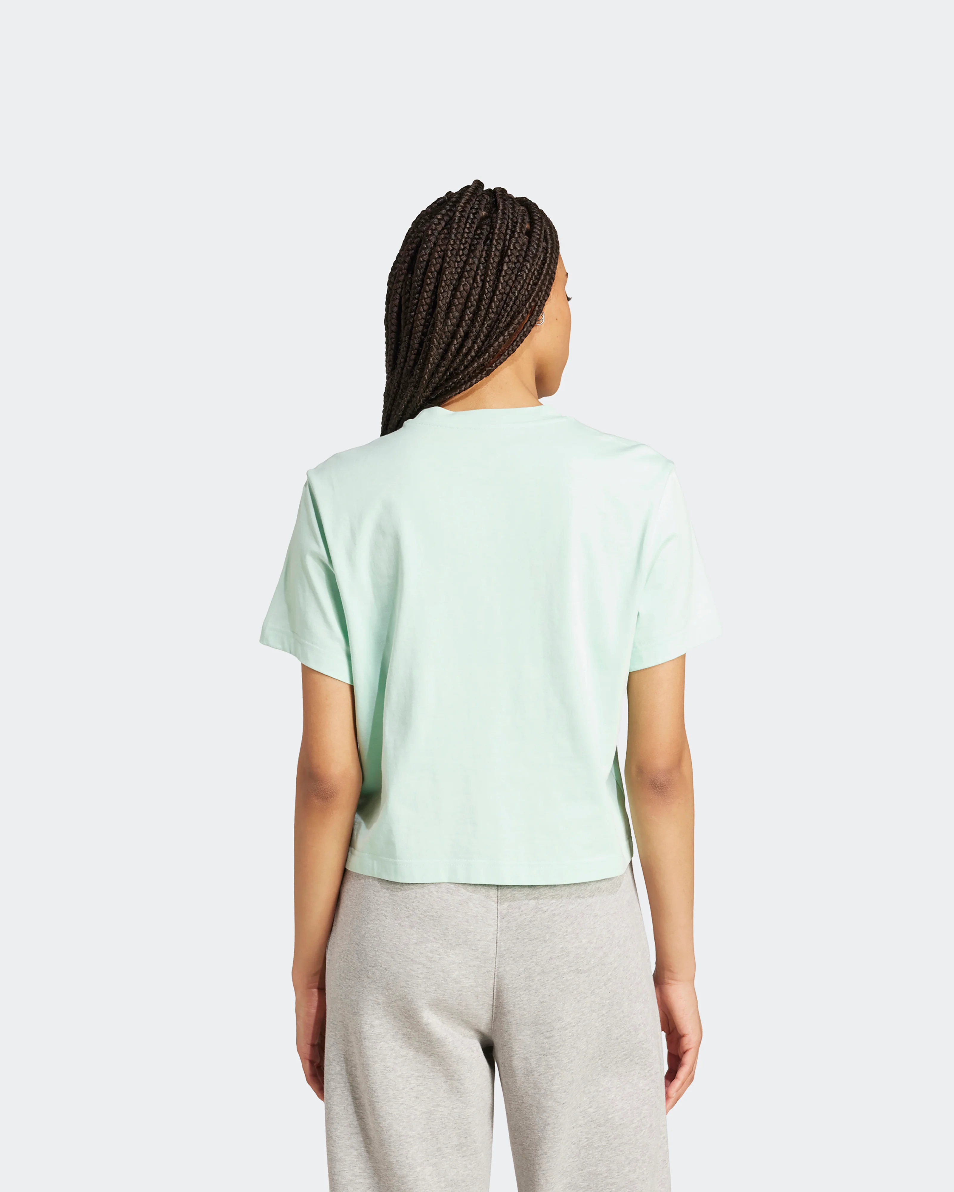 Womens Premium Woven Crop T-Shirt Green - Image 3