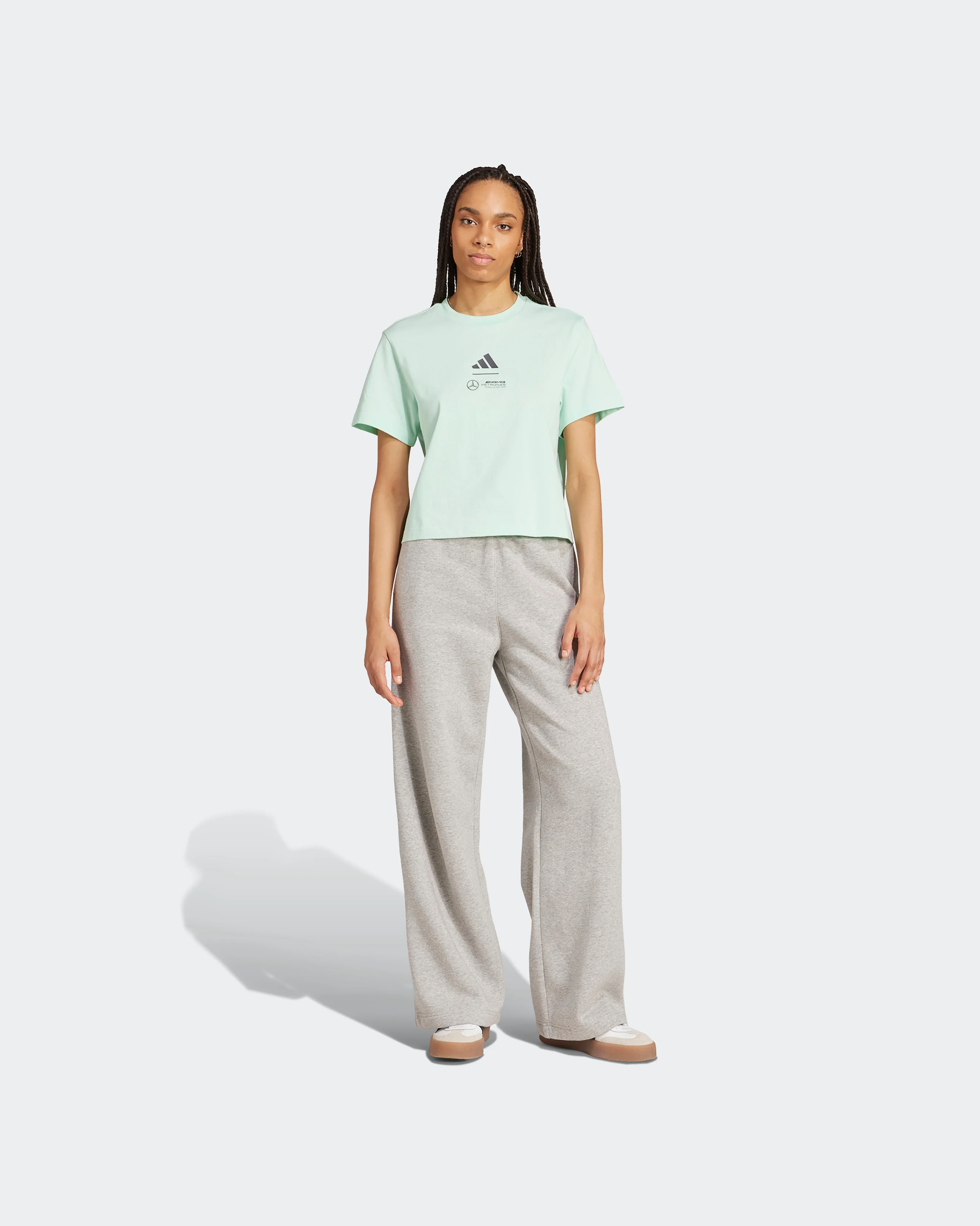 Womens Premium Woven Crop T-Shirt Green - Image 4